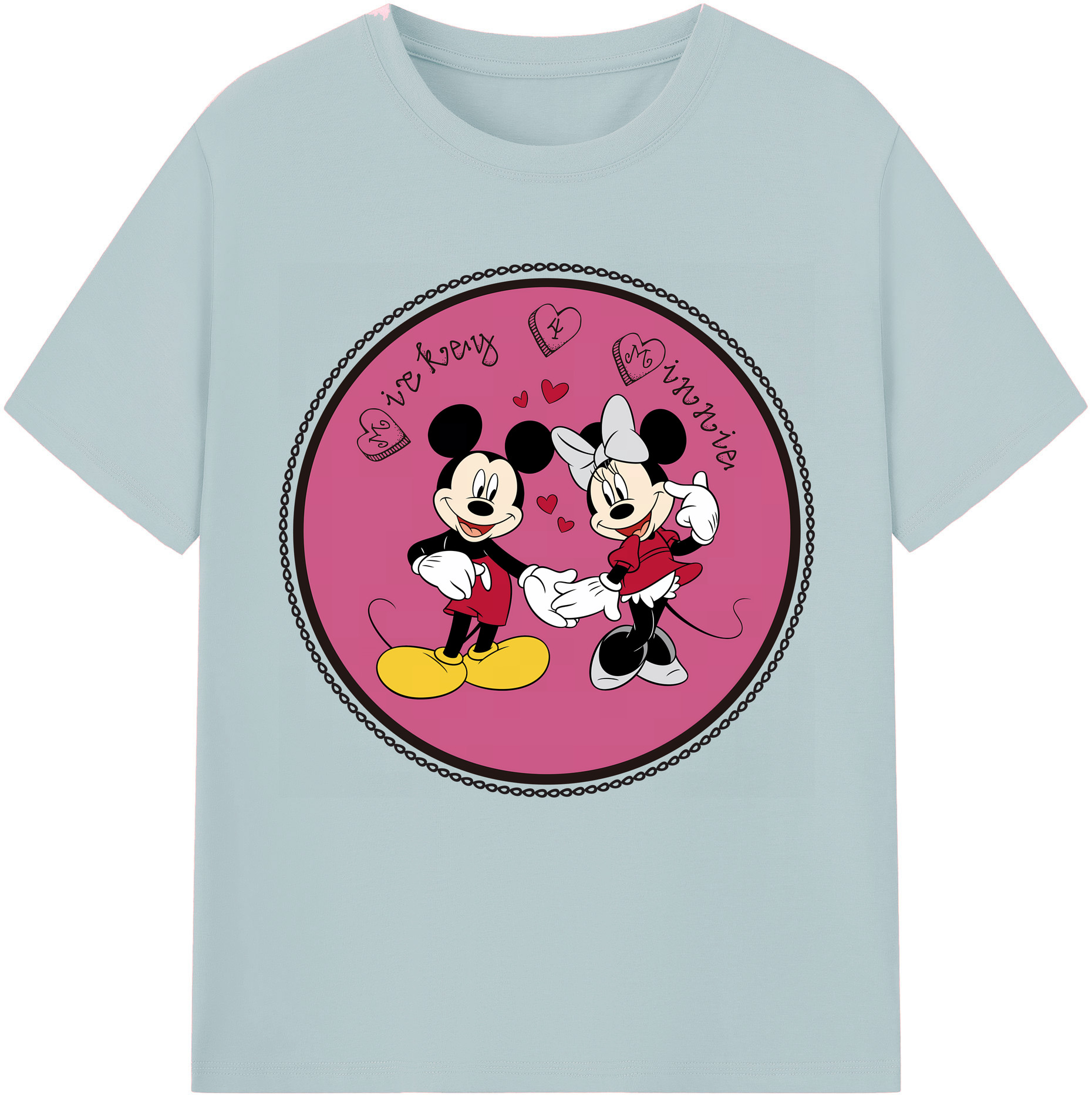 （画像用） ミッキーマウス Mickey Mouse 綿100％半袖Tシャツ（フロントプリント）